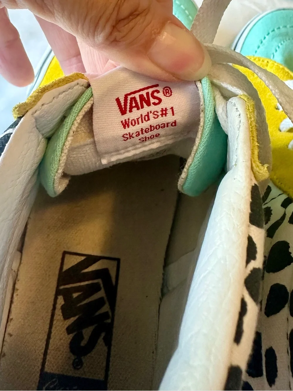 Vans ComfyCush Sk8-Hi Mixed Media Sneakers Dalmatian Colorblock Iridescent 8.5